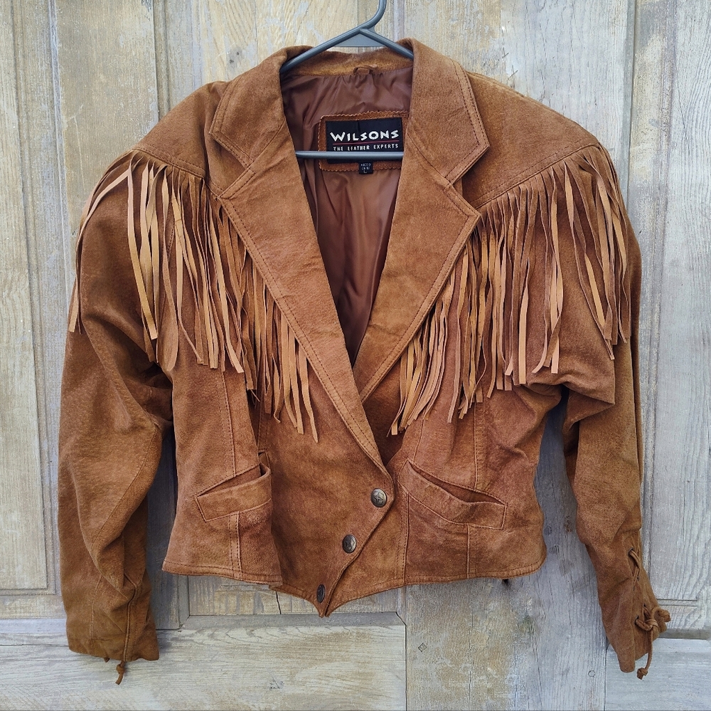 Vintage Leather Fringe Western Jacket